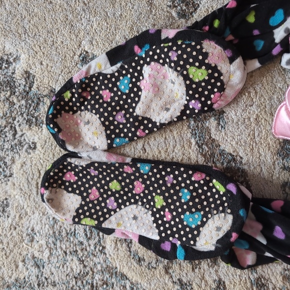 Hello Kitty Junior large onesie hoodie Bow button up with feet like new - Picture 4 of 5